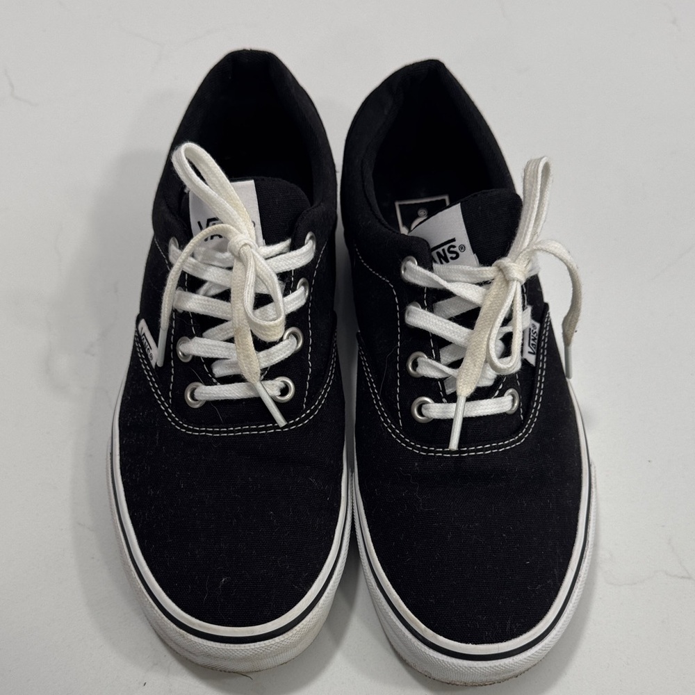 Vans Black and White Canvas Sneakers